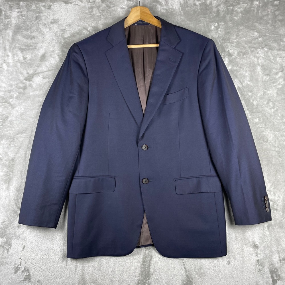 Suitsupply Blazer Men 40 Blue Zignone Super 110s Wool Sport Coat Jacket
